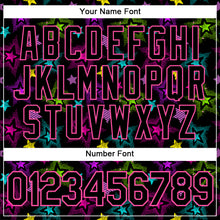 Load image into Gallery viewer, Custom Graffiti Pattern Black-Pink 3D Creative Colorful Stars Performance T-Shirt
