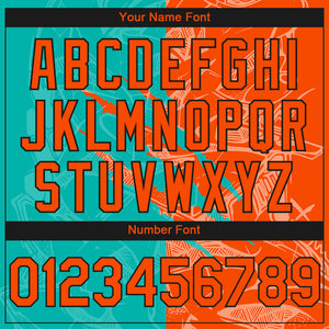 Custom Stitched Graffiti Pattern Orange Aqua-Black 3D Scratch Sports Pullover Sweatshirt Hoodie