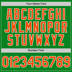 Custom Grass Green Orange-White Authentic Baseball Jersey