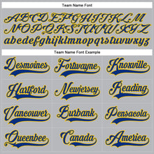 Load image into Gallery viewer, Custom Gray Royal-Yellow Hockey Lace Neck Jersey
