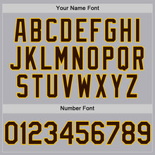 Load image into Gallery viewer, Custom Gray Brown-Yellow Mesh Authentic Throwback Baseball Jersey
