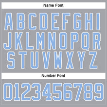 Load image into Gallery viewer, Custom Gray Light Blue-White Hockey Lace Neck Jersey
