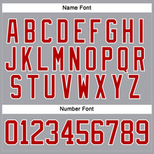 Load image into Gallery viewer, Custom Gray Red-White Hockey Lace Neck Jersey

