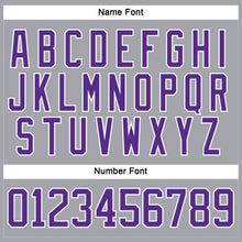 Load image into Gallery viewer, Custom Gray Purple-White Hockey Lace Neck Jersey
