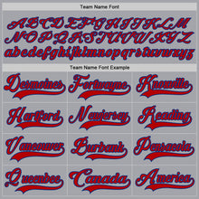 Load image into Gallery viewer, Custom Gray Red-Royal Hockey Lace Neck Jersey
