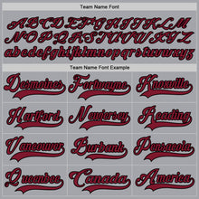 Load image into Gallery viewer, Custom Gray Crimson-Black Hockey Lace Neck Jersey
