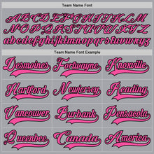 Load image into Gallery viewer, Custom Gray Pink-Black Hockey Lace Neck Jersey
