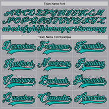 Load image into Gallery viewer, Custom Gray Aqua-Black Hockey Lace Neck Jersey
