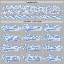 Load image into Gallery viewer, Custom Gray Light Blue-White Hockey Jersey

