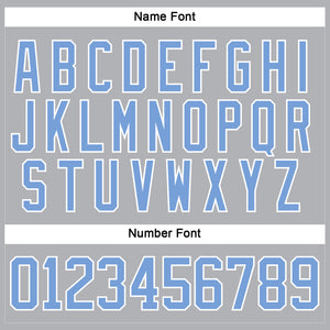 Custom Gray Light Blue-White Hockey Jersey
