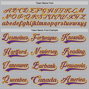 Custom Gray Purple-Gold Hockey Jersey