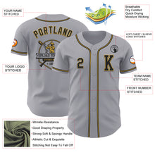 Load image into Gallery viewer, Custom Gray Black-Old Gold Authentic Baseball Jersey

