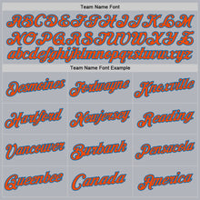 Load image into Gallery viewer, Custom Gray Orange-Light Blue Authentic Throwback Basketball Jersey
