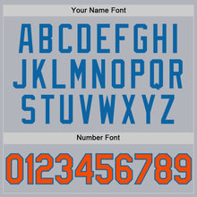 Load image into Gallery viewer, Custom Gray Orange-Light Blue Authentic Throwback Basketball Jersey
