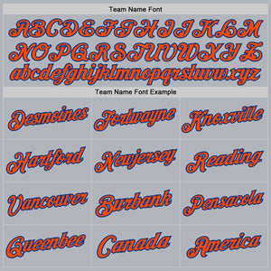 Custom Gray Orange-Royal Authentic Throwback Basketball Jersey