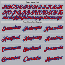 Load image into Gallery viewer, Custom Gray Red-Royal Authentic Throwback Basketball Jersey
