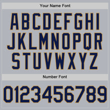 Load image into Gallery viewer, Custom Gray Navy-Old Gold Authentic Throwback Basketball Jersey
