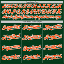 Load image into Gallery viewer, Custom Green Orange-White Mesh Authentic Throwback Baseball Jersey
