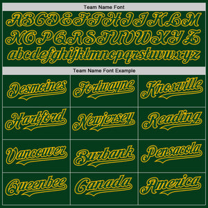 Custom Green Gold Mesh Authentic Throwback Baseball Jersey