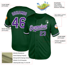 Load image into Gallery viewer, Custom Green Purple-White Mesh Authentic Throwback Baseball Jersey

