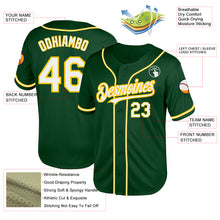 Load image into Gallery viewer, Custom Green White-Yellow Mesh Authentic Throwback Baseball Jersey
