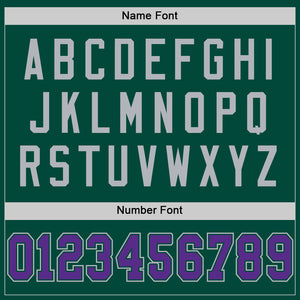 Custom Green Purple-Gray Mesh Authentic Throwback Football Jersey