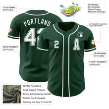 Load image into Gallery viewer, Custom Green White Authentic Baseball Jersey
