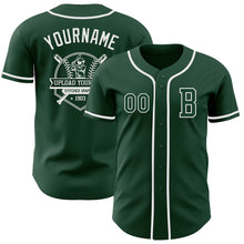 Load image into Gallery viewer, Custom Green White Authentic Baseball Jersey
