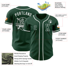 Load image into Gallery viewer, Custom Green White Authentic Baseball Jersey
