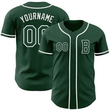Load image into Gallery viewer, Custom Green White Authentic Baseball Jersey
