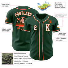 Load image into Gallery viewer, Custom Green White-Orange Authentic Baseball Jersey
