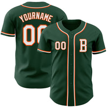 Load image into Gallery viewer, Custom Green White-Orange Authentic Baseball Jersey
