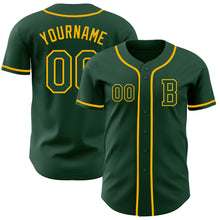 Load image into Gallery viewer, Custom Green Gold Authentic Baseball Jersey
