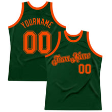 Load image into Gallery viewer, Custom Green Orange Authentic Throwback Basketball Jersey
