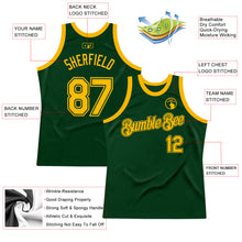 Load image into Gallery viewer, Custom Green Gold Authentic Throwback Basketball Jersey
