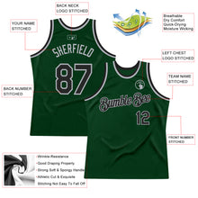 Load image into Gallery viewer, Custom Green Black-Gray Authentic Throwback Basketball Jersey
