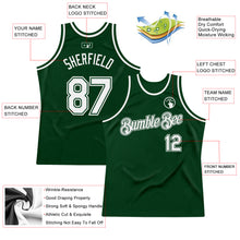 Load image into Gallery viewer, Custom Green White Authentic Throwback Basketball Jersey
