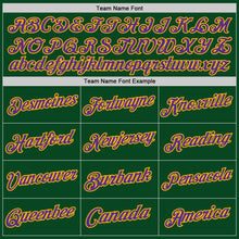 Load image into Gallery viewer, Custom Green Purple-Gold Authentic Throwback Basketball Jersey
