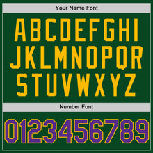Load image into Gallery viewer, Custom Green Purple-Gold Authentic Throwback Basketball Jersey
