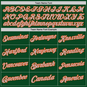 Custom Green Orange-Gray Authentic Throwback Basketball Jersey
