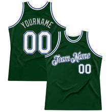 Load image into Gallery viewer, Custom Green White Royal-Gray Authentic Throwback Basketball Jersey
