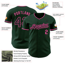 Load image into Gallery viewer, Custom Green Black-Pink Authentic Baseball Jersey
