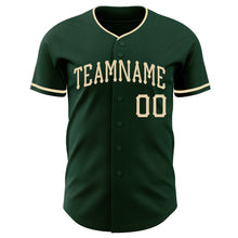 Load image into Gallery viewer, Custom Green Cream Authentic Baseball Jersey
