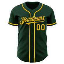 Load image into Gallery viewer, Custom Green Gold Authentic Baseball Jersey
