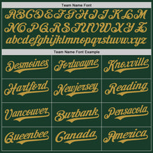 Load image into Gallery viewer, Custom Green Old Gold Authentic Baseball Jersey
