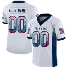 Load image into Gallery viewer, Custom White Navy-Red Drift Fashion Football Jersey

