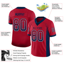 Load image into Gallery viewer, Custom Red Navy-White Drift Fashion Football Jersey
