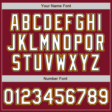 Load image into Gallery viewer, Custom Crimson White Black-Gold Bomber Full-Snap Varsity Letterman Jacket

