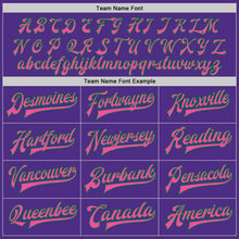 Load image into Gallery viewer, Custom Purple Pink-Kelly Green Bomber Full-Snap Varsity Letterman Jacket
