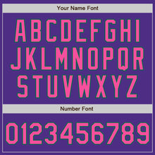 Load image into Gallery viewer, Custom Purple Pink-Kelly Green Bomber Full-Snap Varsity Letterman Jacket
